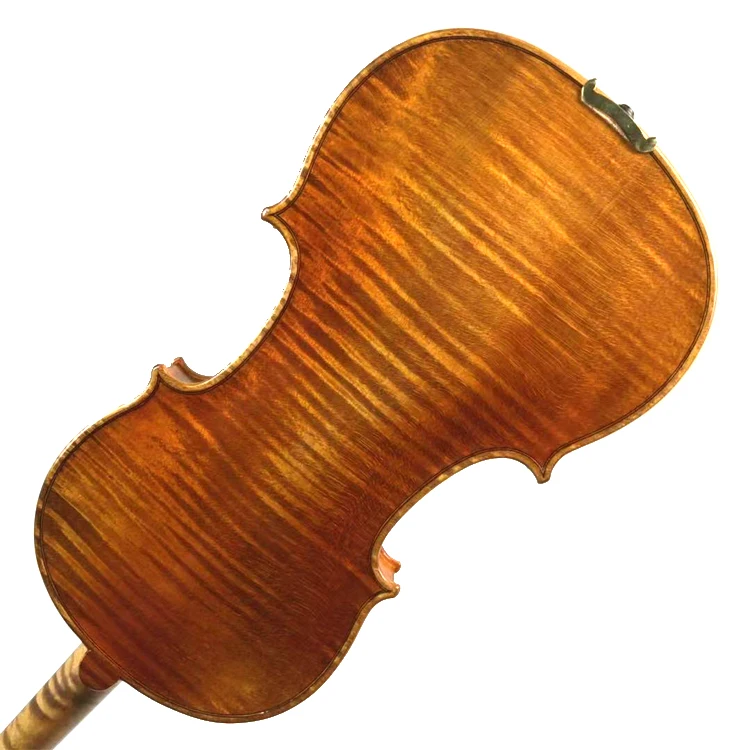 4/4 flame maple all handmade professional violin with oil painting & antique  yellow brown A whole board violin