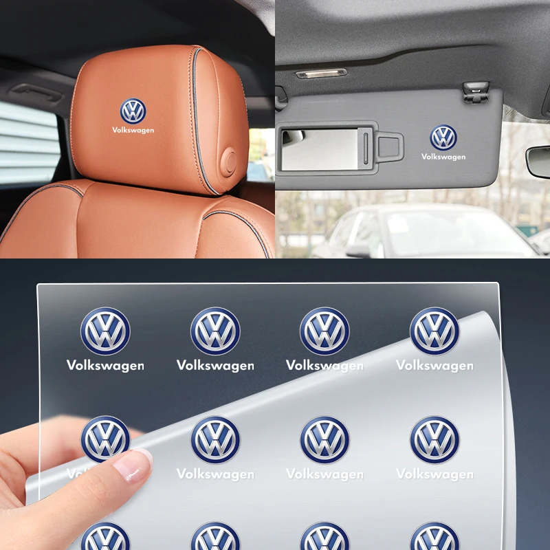 New Car 3D Metal Sticker Steering Wheel Interior Sticker For VW Volkswagen CC Polo 6R Golf 4 5 6 7 MK7 MK4 MK6 Passat B6 B8 T5