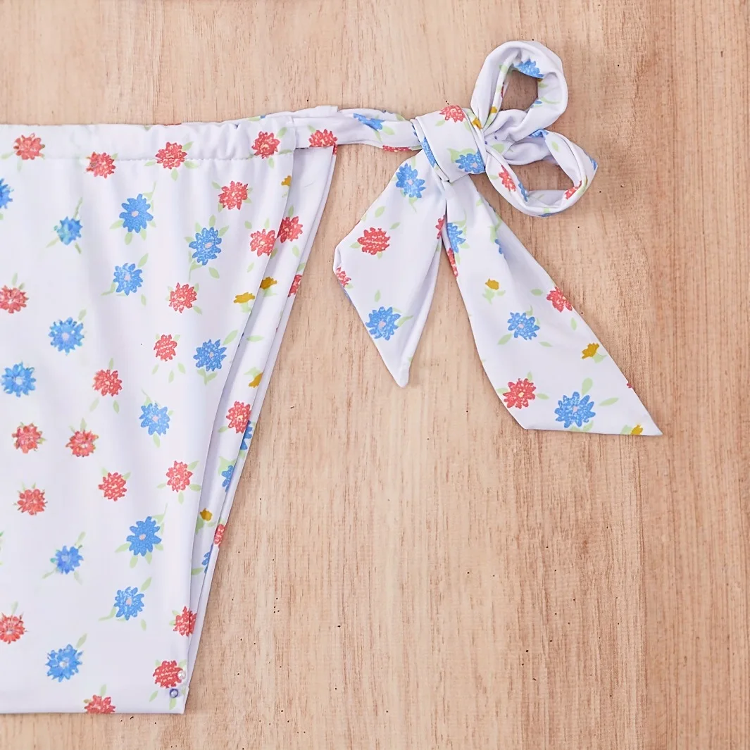 2025 Printed Micro Bandage Bikini Set Women Sexy Tie-Front Two-Piece Swimwear High Waist Bathing Suit Summer Holiday Swim Cloth
