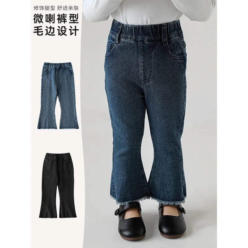 

Girls' Korean Versatile Jeans Children's Casual Pants 2023 Autumn New Baby Pants
