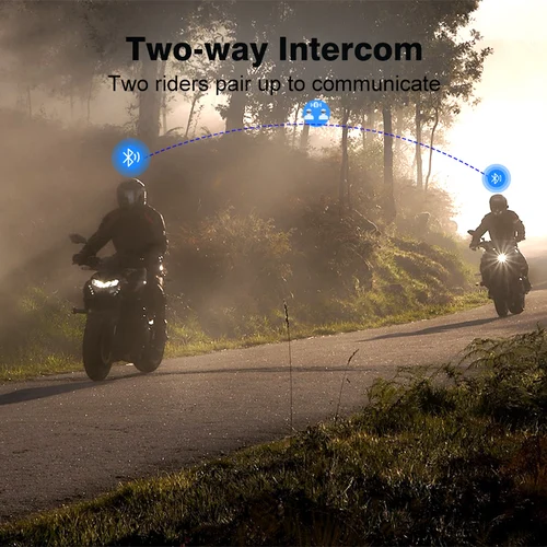 Imagen 2 del producto Maxto MX1 casco de motocicleta auriculares Bluetooth intercomunicador compatible con intercomunicador para 2 personas con una distancia de 500 metros IPX6 impermeable