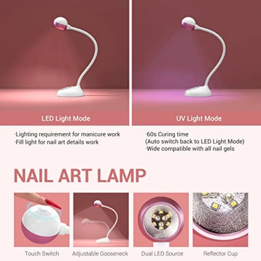 X3 Nail Tools Kit, Professional LED UV Nail Lamp with Nail Drill for Gel Nails, Flash Cure Gel Nail Lamp for Acrylic Nail Exten view 4