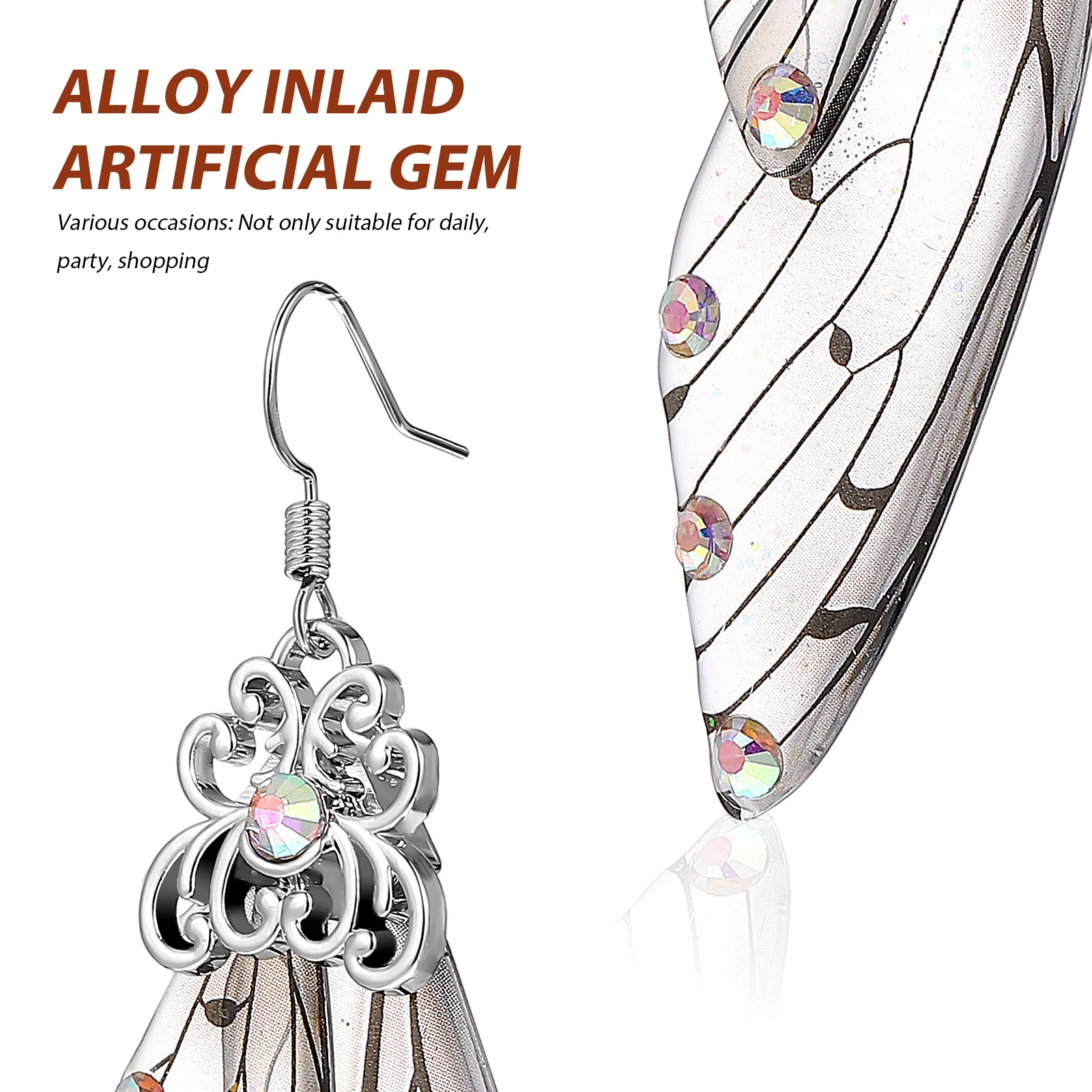 

1Pair Butterfly Wing Earrings Vintage Style Long Fairy Dangle Drop Earrings Bridal Jewelry Gifts for Women Butterfly Jewellery