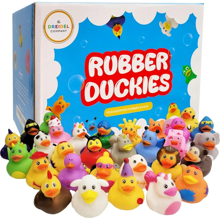 The Dreidel Company The Greatest Rubber Duck Assortment - Toy Duckies for Bath Birthday Gifts Baby Showers Classroom Incentives