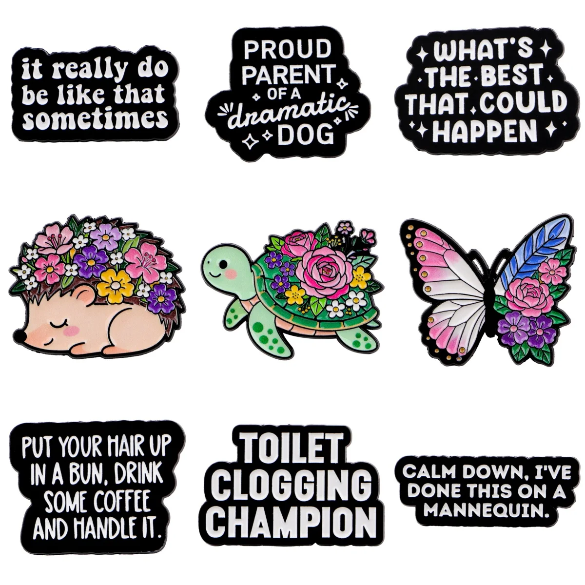Lustige Zitate Broschen für Frauen Cartoon Tiere Emaille Pin Metall Abzeichen Schmuck Kleidung Rucksack Zubehör Freunde Geschenk