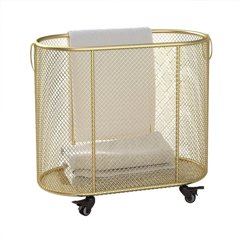 

Nordic Dirty Clothes Iron Storage Basket ,Household Modern Bucket ,Laundry Gold Storage Basket