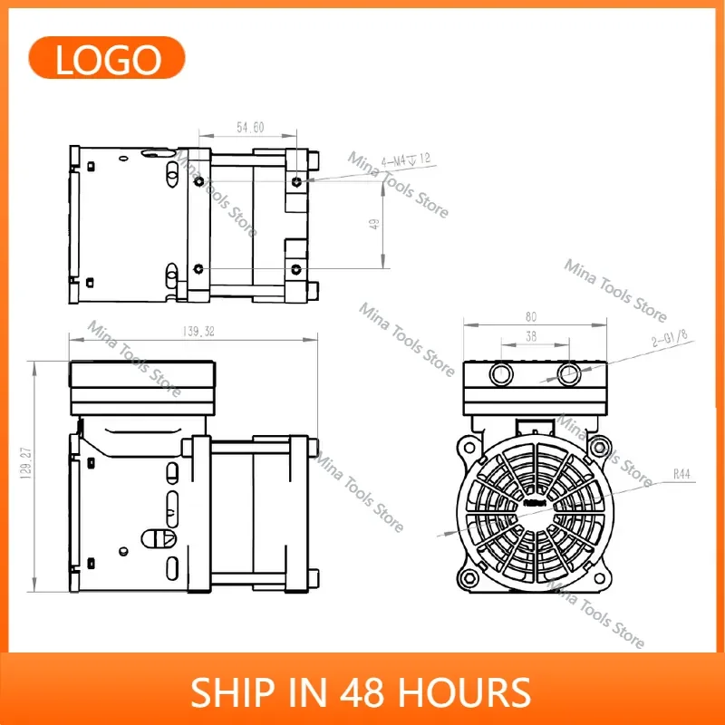 27L/min Laboratory Use Micro Vacuum Air Pump Custom Medical Small AC Air Pump Oil Free Mini Diaphragm Vacuum Pump for for