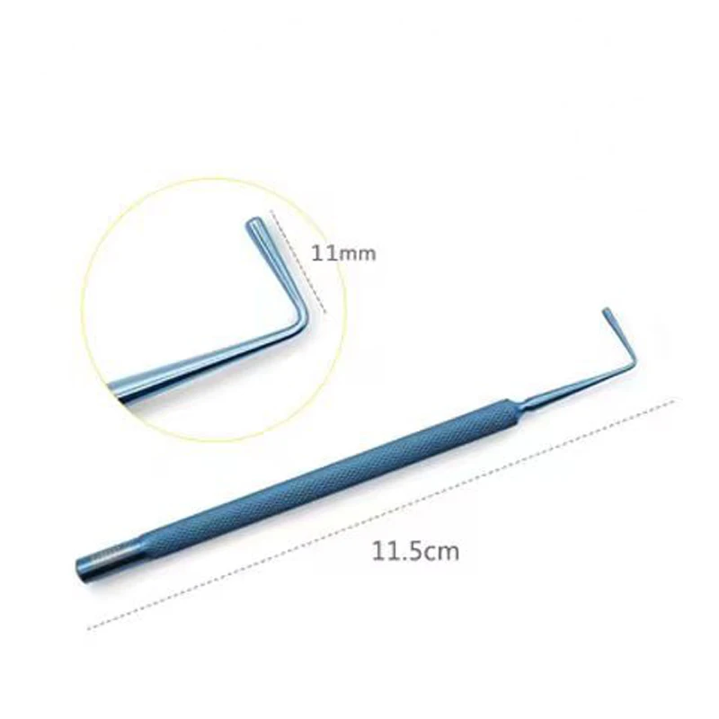 Oftálmica Microinstruments Strabismus Hook, Medical Eye Retractor, Buraco sem Buraco, Cabeça Redonda