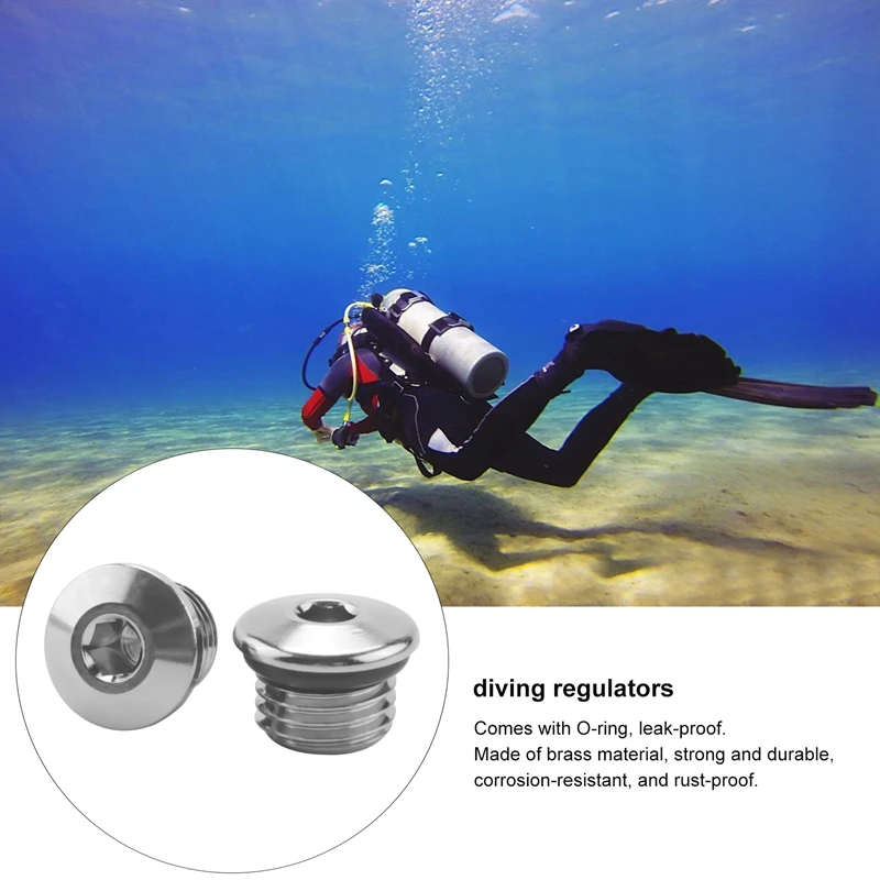 First Stage 7/16 Inch Scuba Diving Regulator High Pressure Port Plug And 3/8 Inch Low Pressure Port Plug