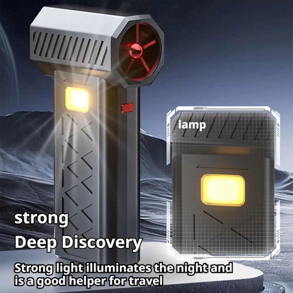 مروحة عنيفة 400000 دورة في الدقيقة منفاخ هواء قوي مروحة توربو مع شاشة LED وإضاءة منظف الغبار 6 سرعات منفاخ توربو جيت بدون فرش #5