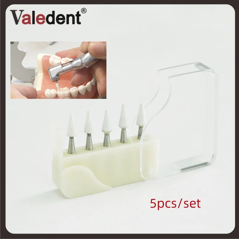 5pcs/lot Dental White Polishing Burs Stones CW3114 High Speed Arkansas Stone Flame Shape for Dentistry use teeth polishing