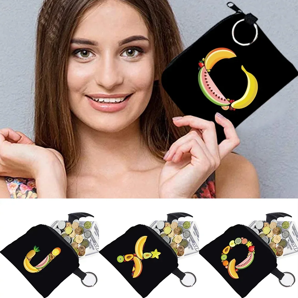 Luxury Wallet Coin Purse Coin Money Card Holder Canvas Pouch Earphone Key Bag Organizer Fruit Letter Pattern Series 2026 New