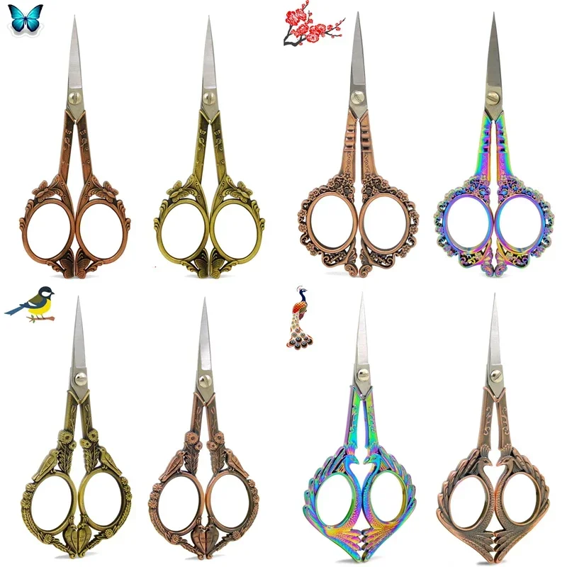 Butterfly scissors for sewing, stainless steel, retro style, cross stitch and embroidery