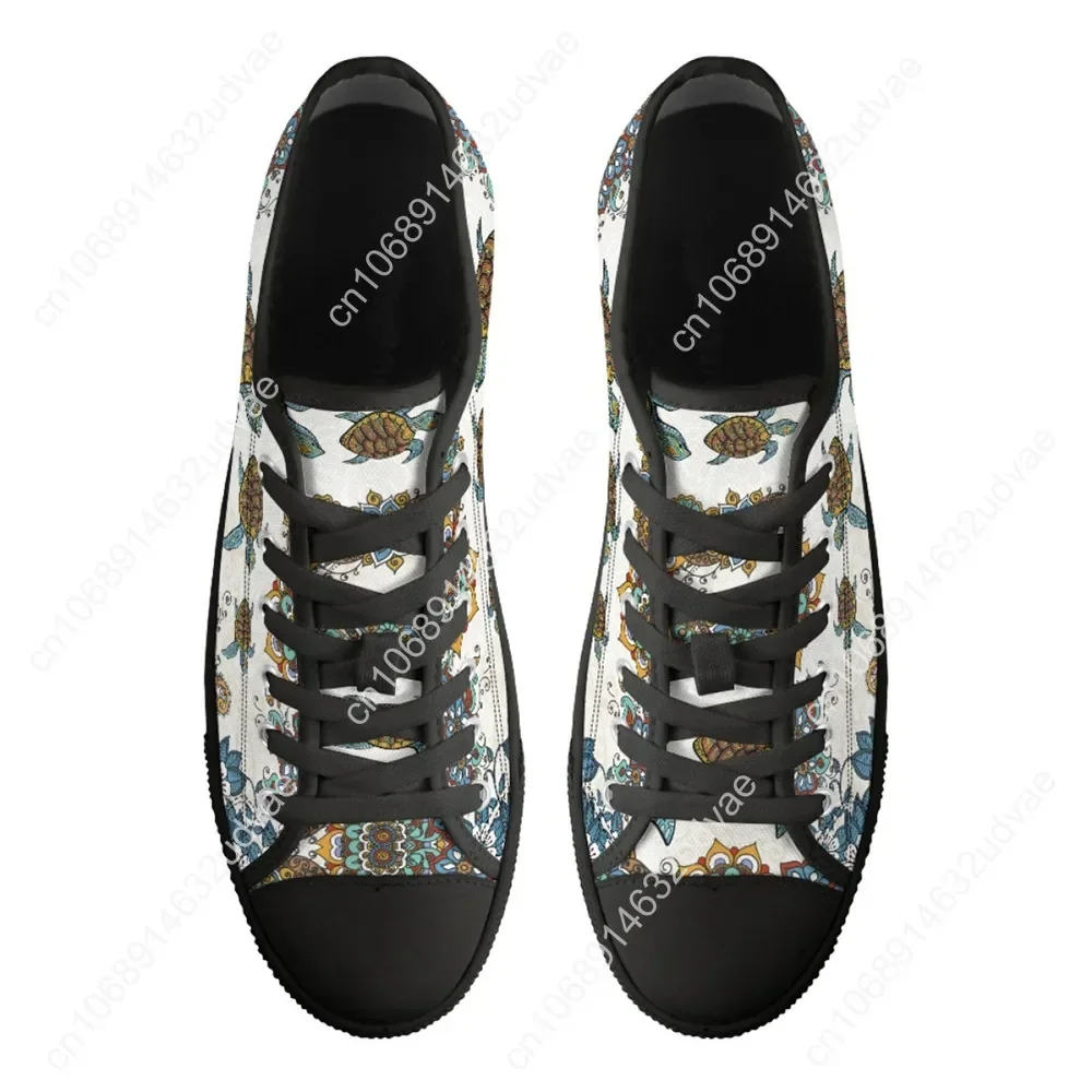 Vintage Meeres schildkröte Mandala gedruckt flache Schuhe Marke Designer Frauen vulkan isierte Schuhe Leinwand Low-Top-Turnschuhe Geschenke