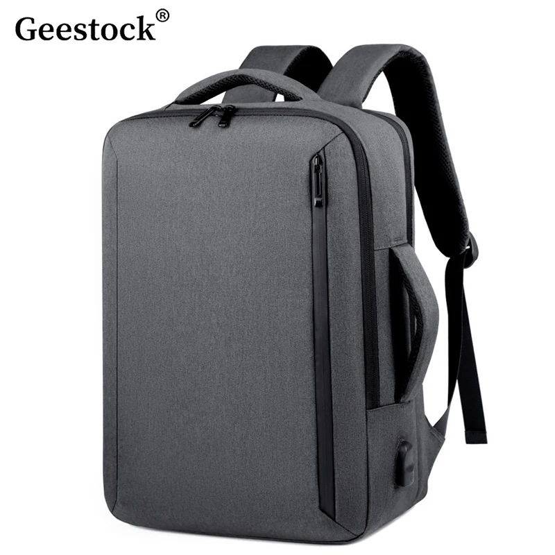 Geestock New Backpack High Capacity Minimalist Style Usb Charging Port 15 Inch Laptop Bag Multi Functional For Business Travel