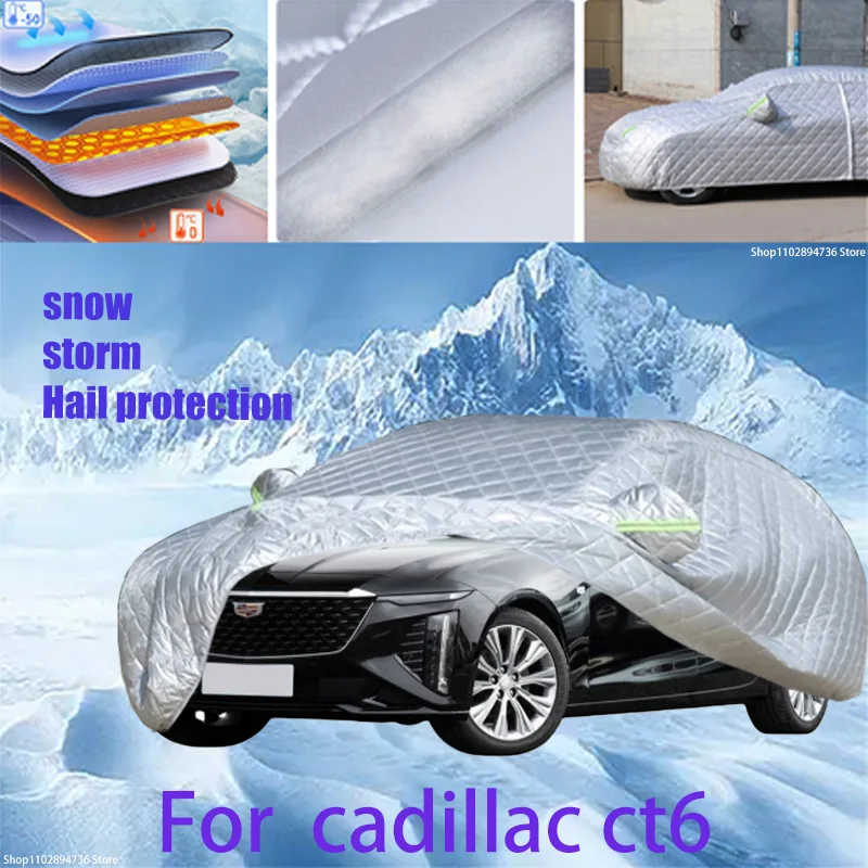 For cadillac ct6 Outdoor Cotton Thickened Awning For Car Anti Hail Protection Snow Covers Sunshade Waterproof Dustproof