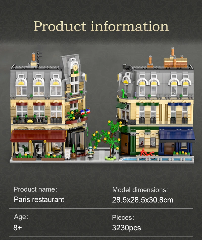 3230Pcs Cada City Paris Restaurant House Architecture Building Blocks Friends French Apartment Figures Bricks Toys for Kid Gifts