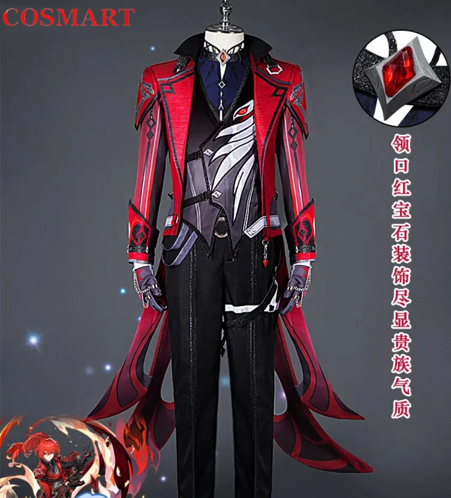 

COSMART Genshin Impact Diluc Ragnvindr Red All Night Men Cosplay Costume Cos Game Anime Party Uniform Hallowen Play Role Clothes