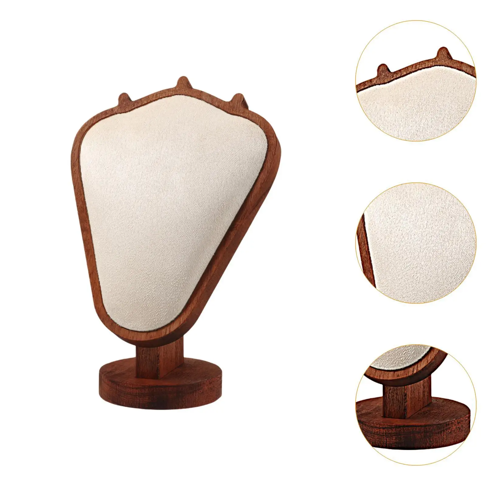 Necklace Mannequin Wood Suede Bust Display Holder Organizer for Jewelry Necklaces Retail Store Exhibitor Presentation