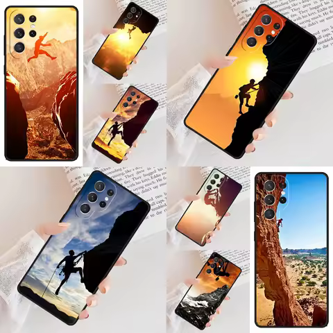 Mountain Climbing Adventure Sports Phone Case For Samsung Galaxy S24 S23 S22 S21 Ultra S10 Note 10 Pro S20 Plus FE S9 S8 Cover