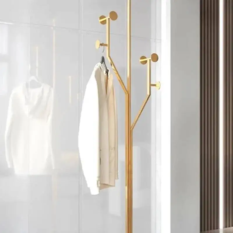 

Simple Clothing Coat Racks Gold Shelf Korean Modern Entryway Salon Clothes Rack Display Percheros Para Ropa Hallway Furniture