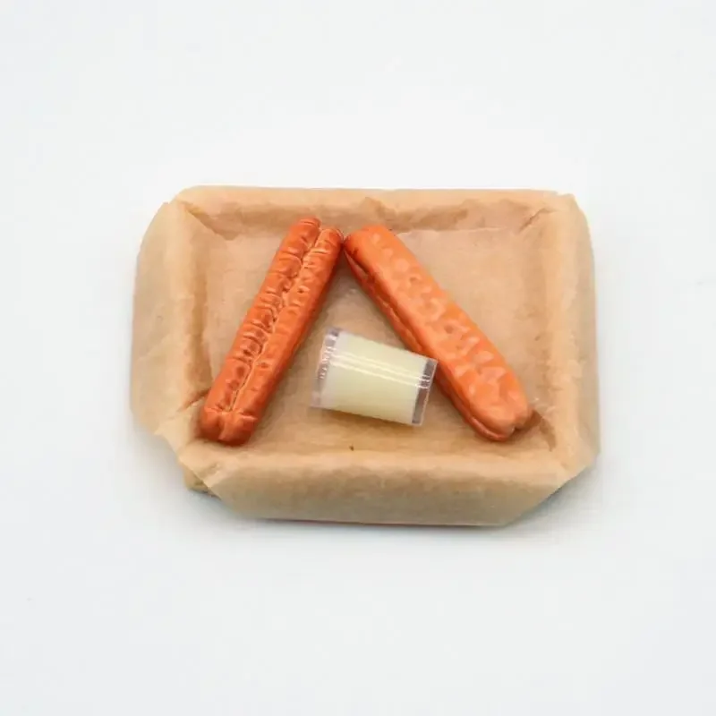 Zestaw miniaturowych akcesoriów kuchennych do domku dla lalek 1/12: mleko i smażone patyczki z ciasta, model do dekoracji domku dla lalek, zabawki do udawania dla dzieci.