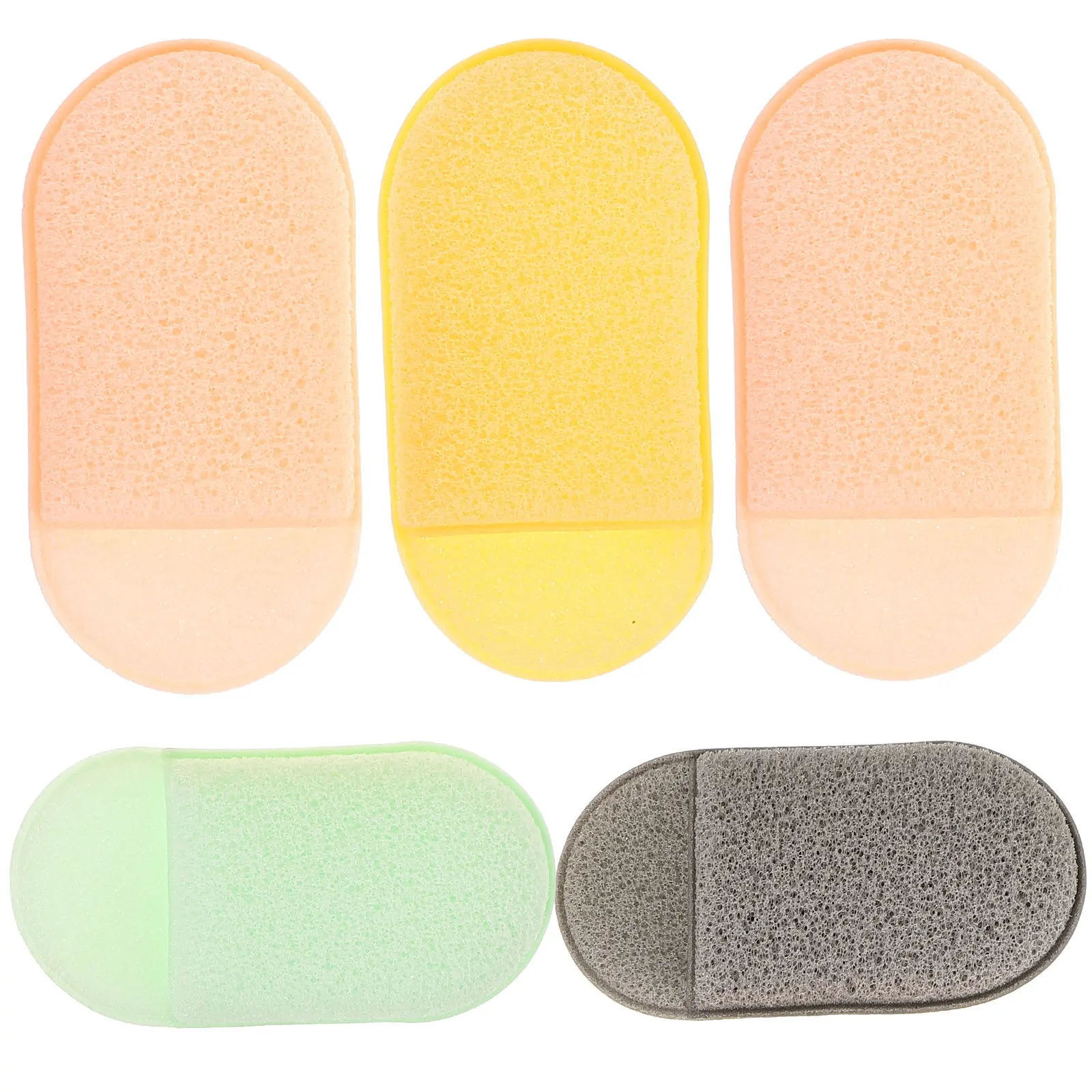 

Набор из 5 многофункциональных спонжей для лица: очищающие, отшелушивающие, для нанесения макияжа, мягкие, удобные, многоразовые