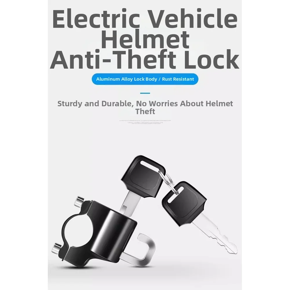 Candado antirrobo para casco para motocicleta eléctrica, con soporte de gancho de seguridad y accesorios de instalación