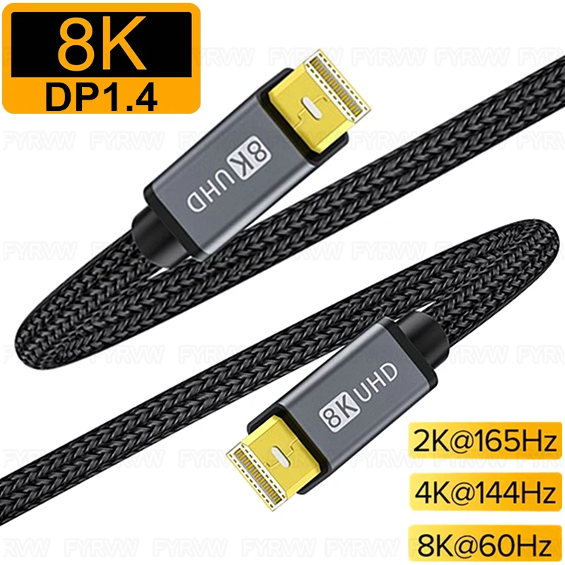 8K Mini DisplayPort to Mini Display Port 8K Mini DP Cable  for MacBook Air Surface Pro Monitor 4K144Hz Thunderbolt 2 Cable