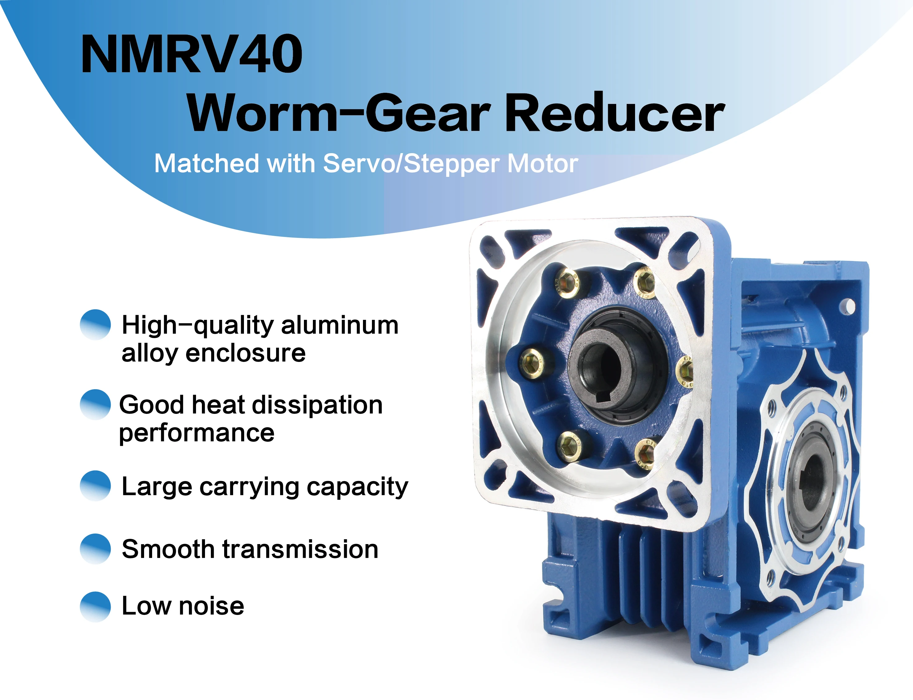 NMRV040 rv040 86mm Worm gear reducer Reduction ratio 5:1 to 100:1 input 14mm shaft for nema 24 34 stepper motor