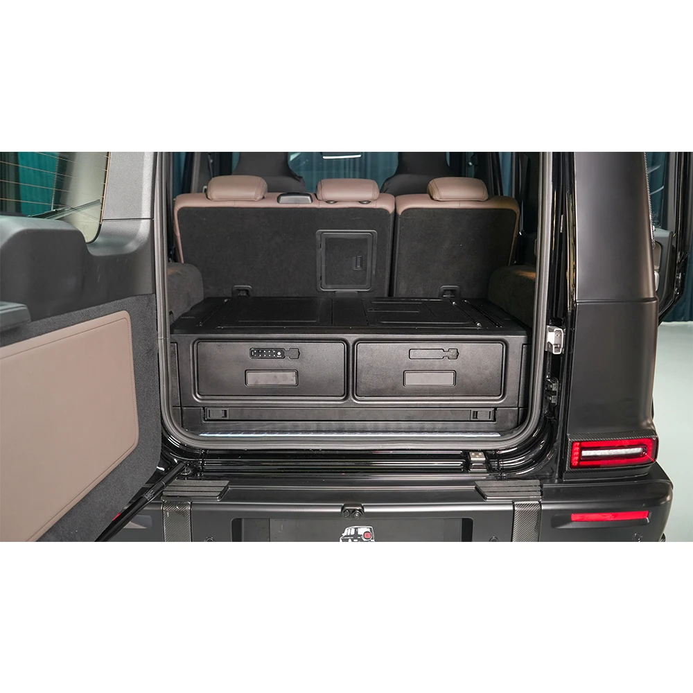 2025+ W465 Trunk Storage Box G500 G63 G450D Rear Trunk Stuff Organizer Box Drawer Foldable Table Kit Interior Auto Parts