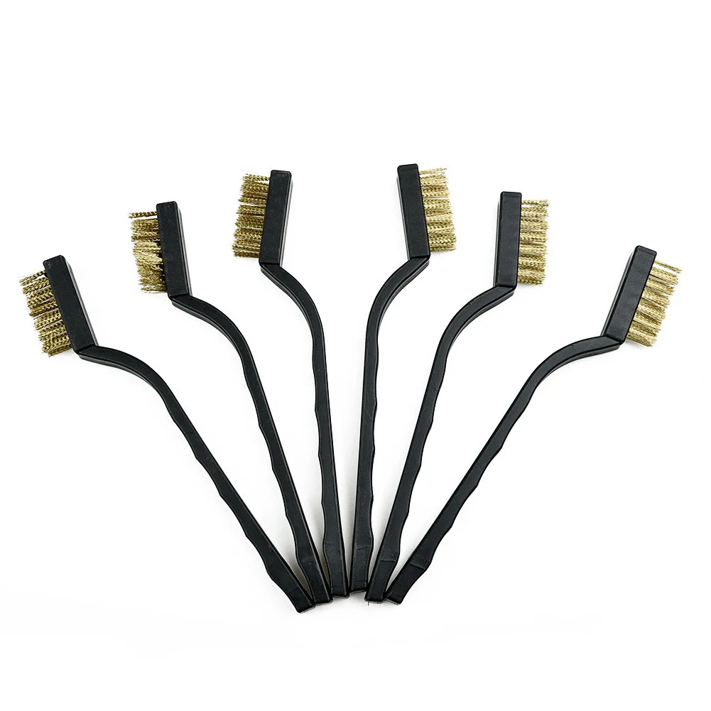 12PCS Wire Brush Mini Micro Small Steel Brass DIY Paint Rust Remover Removal Metal Dust Brush Anti-rust Clean Tool