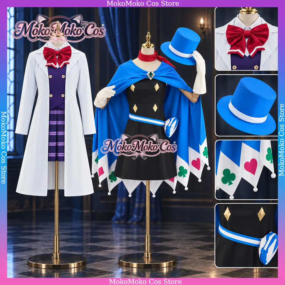 Ace Attorney Ema Skye Set Trucy Wright Cloth Cosplay Costume Dress Uniform Cloak Jk Black Blue Women Halloween Party Stage Gift