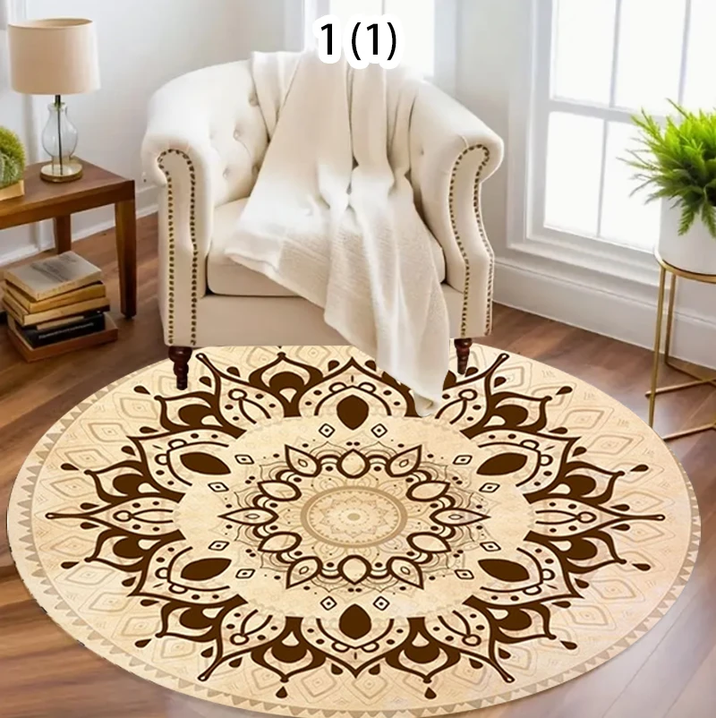 Mandala Round Rug Geometric Floor Carpet Art Deco Circle Mat