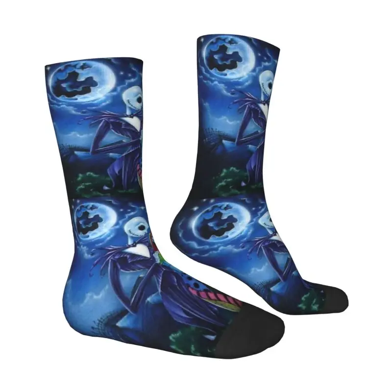 Harajuku Jack Sally Nightmare Christmas Socks Women Men Warm 3D Printed Halloween Skellingtons Sports Basketball Socks