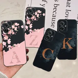 For Motorola Moto G55 Case 2024 Fashion Flower Letters Soft Silicone Fundas Cover For Moto G55 5G G 55 MotoG55 Shockproof Bumper
