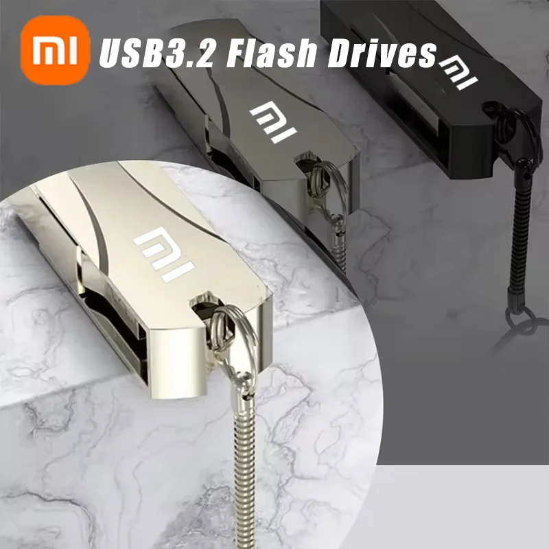 XIAOMI 16TB USB Flash drive USB 3.2, Transfer File kecepatan tinggi 4TB 8TB kapasitas ultra-besar logam tahan air memori USB