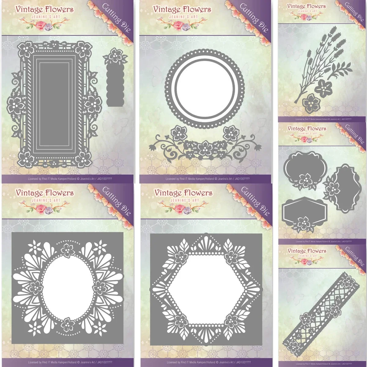 

Piggy Craft metal cutting dies cut die mold Vintage flowers decoration Scrapbook paper craft knife mould blade punch stencils
