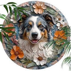 Custom Australian Cattle Dog Pet Ornaments - Circular Aluminum Decorative Paintings for Cats & Dogs Perfect Christmas