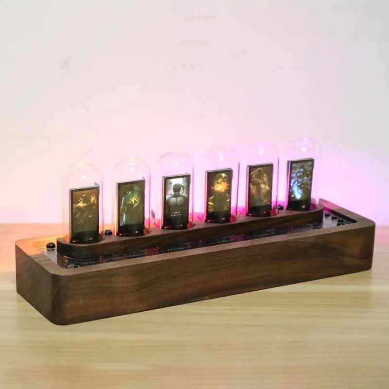 Wooden Digital Desk Clocks RGB Creative Table Clock Led Lights Computer Desktop Decoration Accessories Glow Pseudo Tube Clocks - view 3