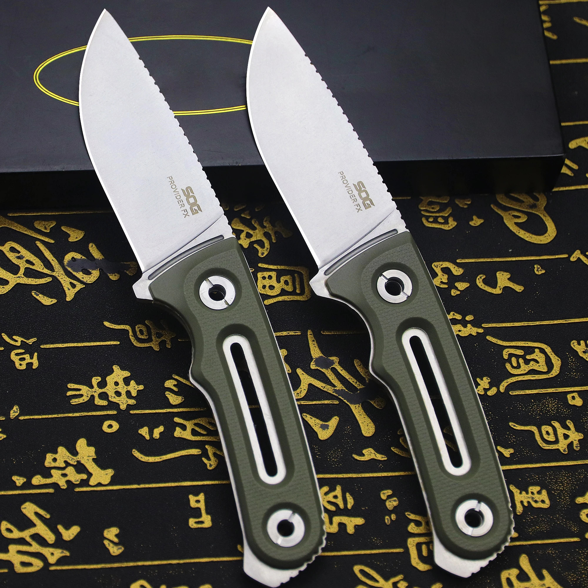 U.S.A  DC53 steel All Tang One fixed camping knife, outdoor survival adventure EDC tool knife, jungle hunting knife