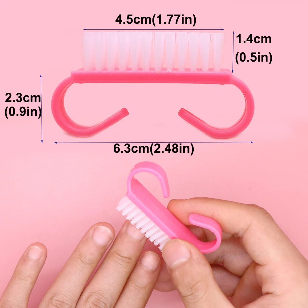 100 قطعة أدوات تنظيف فرشاة الأظافر الملونة البلاستيك منظف الغبار فرش مسمار الفن باديكير مسحوق لينة مزيل أدوات مانيكير #6