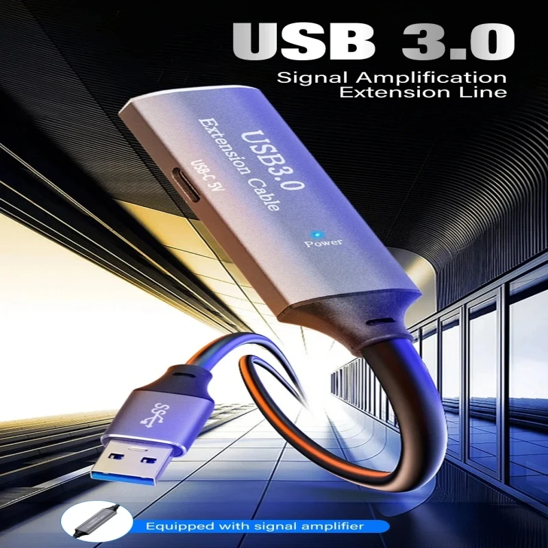 

USB3.0 Удлинительный кабель для усиления сигнала «папа-мама» Высокоскоростной удлинительный кабель для передачи данных 5 Гбит/с 5–30 м для жесткого U-диска компьютера