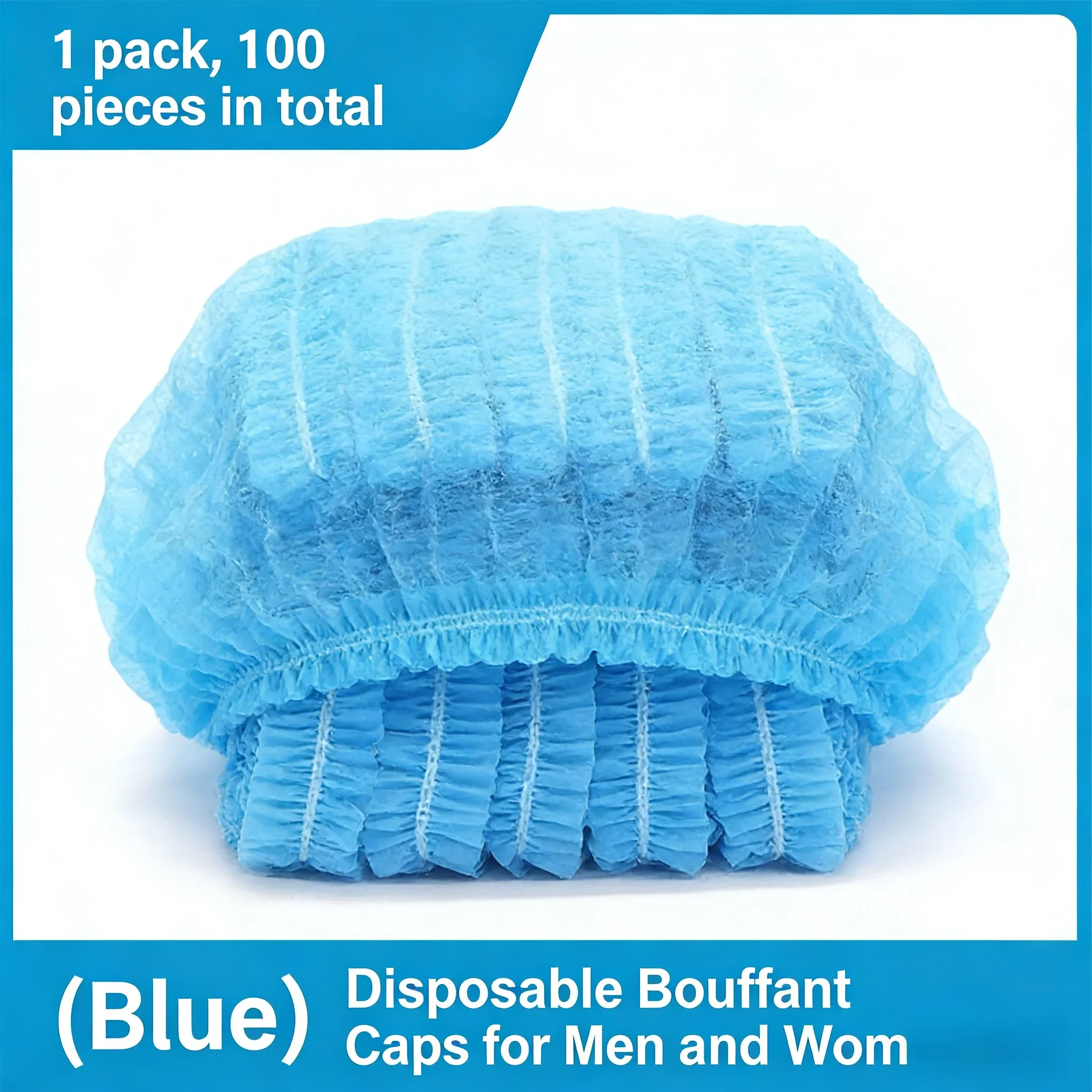 

100 шт. одноразовых нетканых колпаков для волос, пылезащитные, для пищевой гигиены, для кухни, общепита, пищевой промышленности, цехов