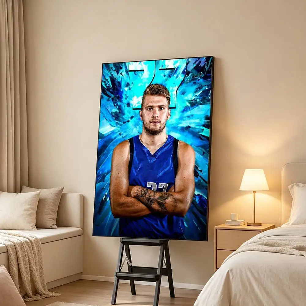 Luka-A Doncic B-Basketball Poster Waterproof Wall Art Sticker For Bar Living Room Vintage Decor High Quality Print Gift