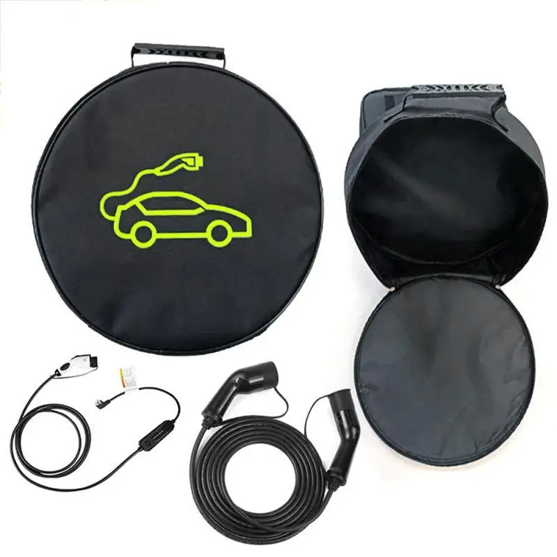 Car Charging Cable Storage Bag Carry Bag For Electric Vehicle Charger Plugs Sockets Jumper Cables Equipment Container Storage