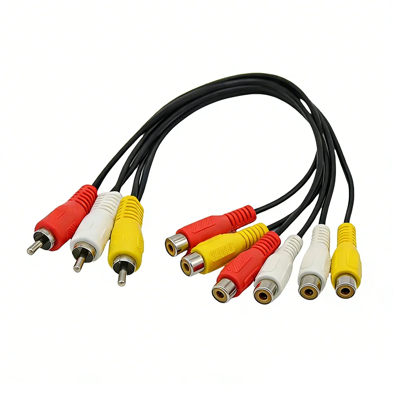 3RCA Male To 6rca Female Video Cable Dvd 3 Female To 6 Male Lotus Av Cable Set-top Box Shared Adapter Cable A5
