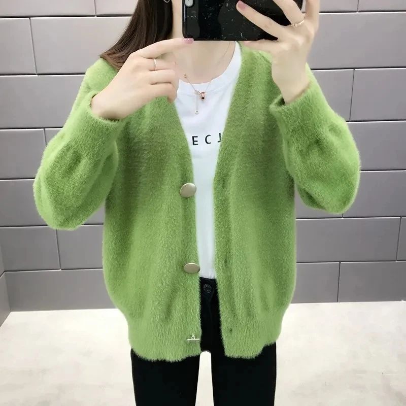 Fashion Pullover Warm Outwear Female Fashion Tops Sweater Women's 2026 Spring Autumn New Short Coats Loose Knitwear Jacket Tide