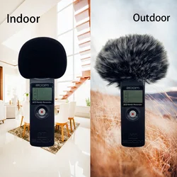 Dead Cat Outdoor Artifical Fur Windproof Muff Windshield For Zoom H1H1N Wind Muffler Windscreen for Ruduce Wind Noise BlueMantis