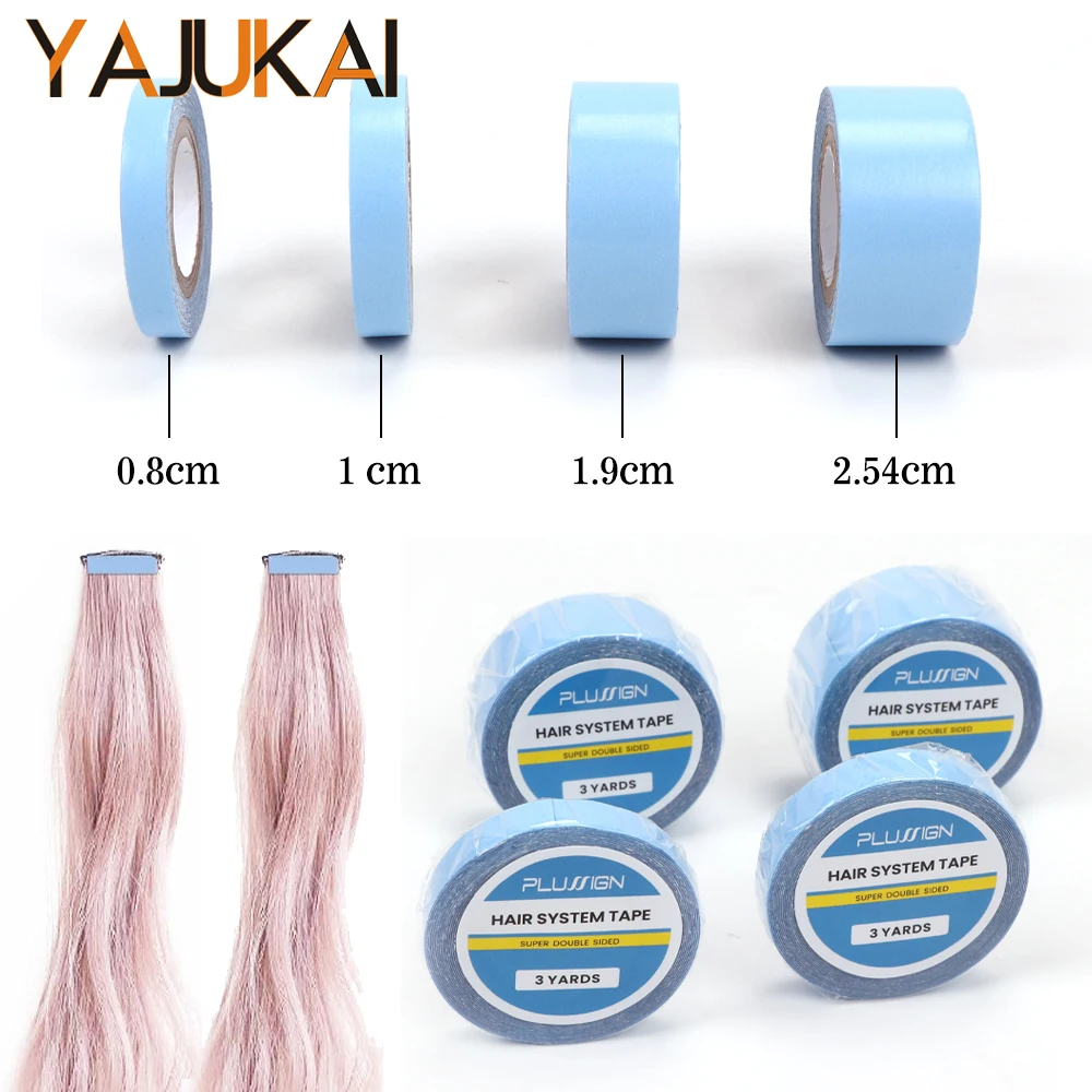 strong 3Yards Walk Tape For Lace Wigs Blue Double Side Wig Glue For Hair Extensions Wig Tape Wig Installation Adhesives Tape
